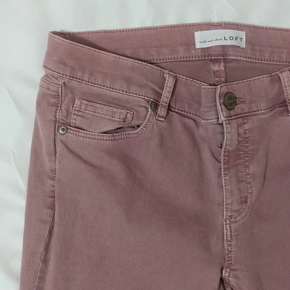 LOFT Modern Skinny Jeans, Color Dusty Mauve, Size 28 - Picture 3 of 14